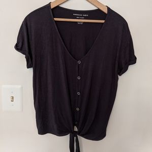 American Eagle button tie top